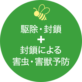 駆除・封鎖+封鎖による害虫・害獣予防